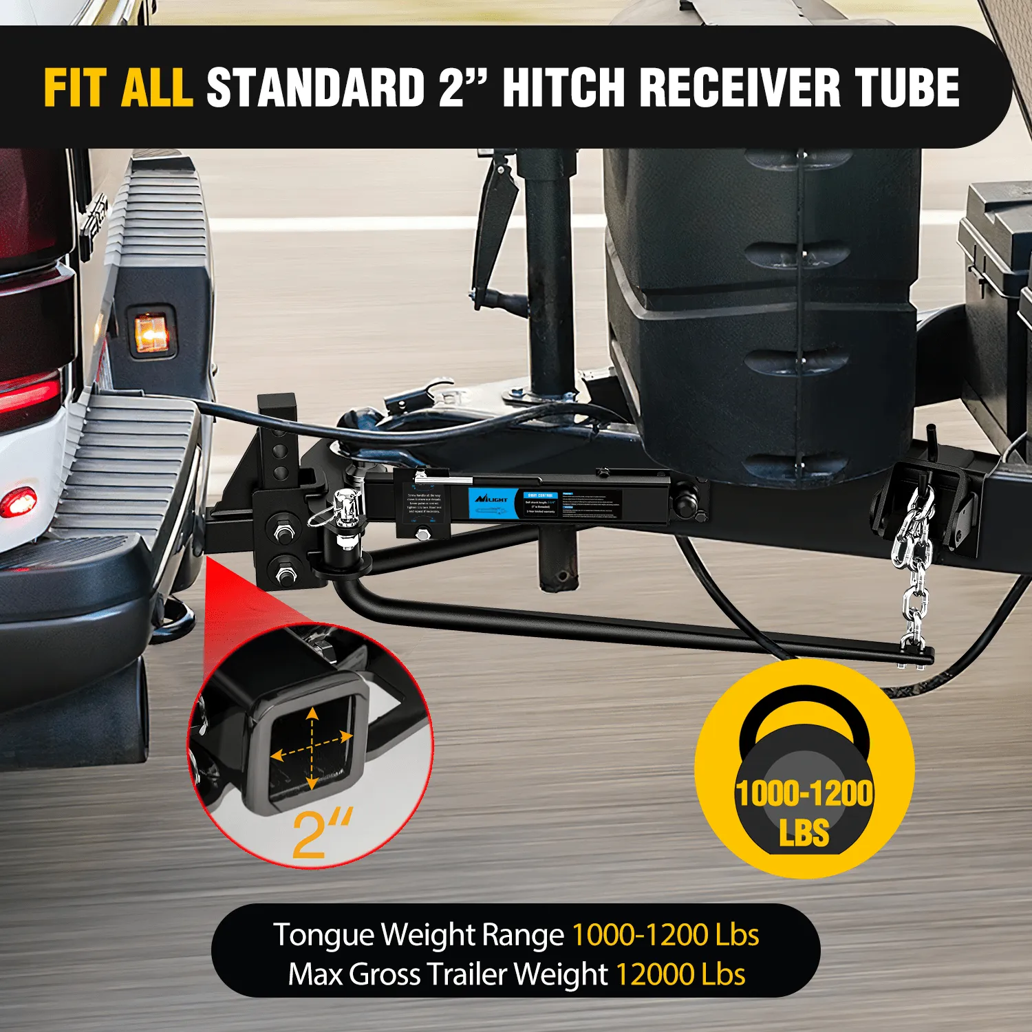 1000 lbs Round Bar Weight Distributing Hitches Kit