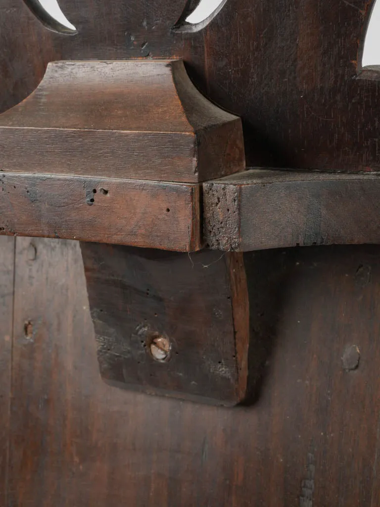 19th-century Italian Carved Walnut Sgabello Hallway Chair