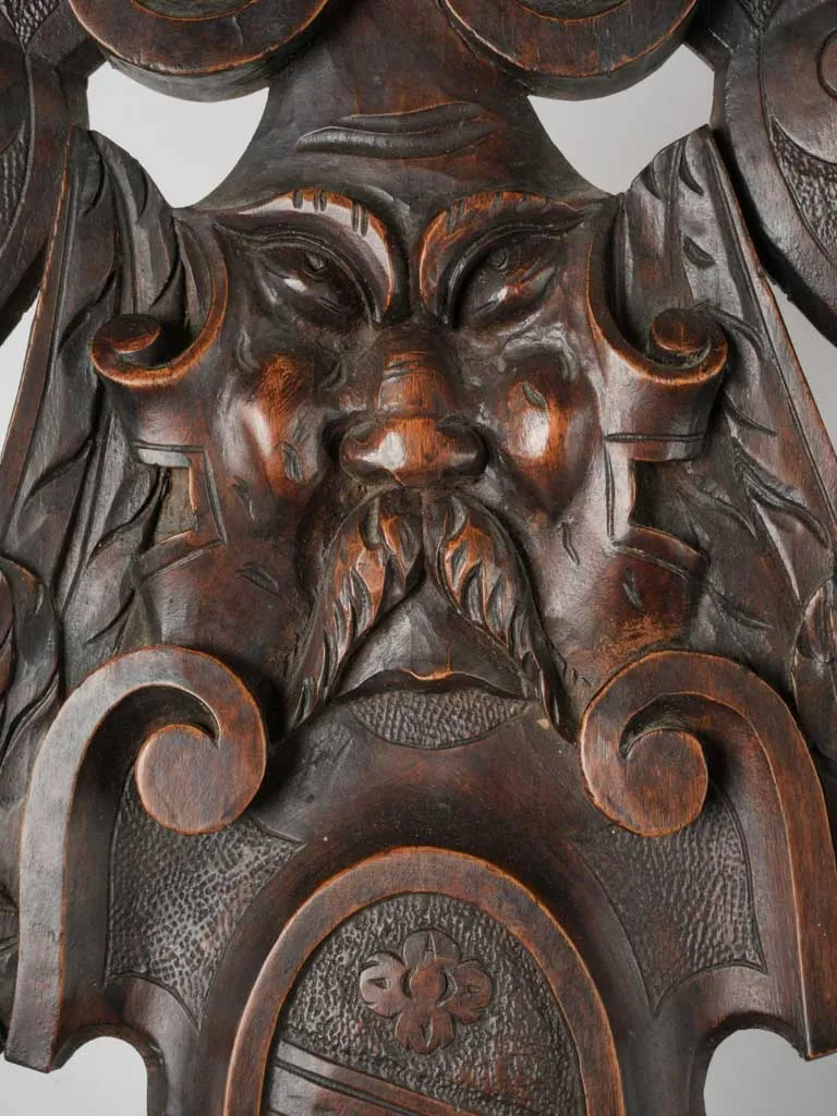 19th-century Italian Carved Walnut Sgabello Hallway Chair