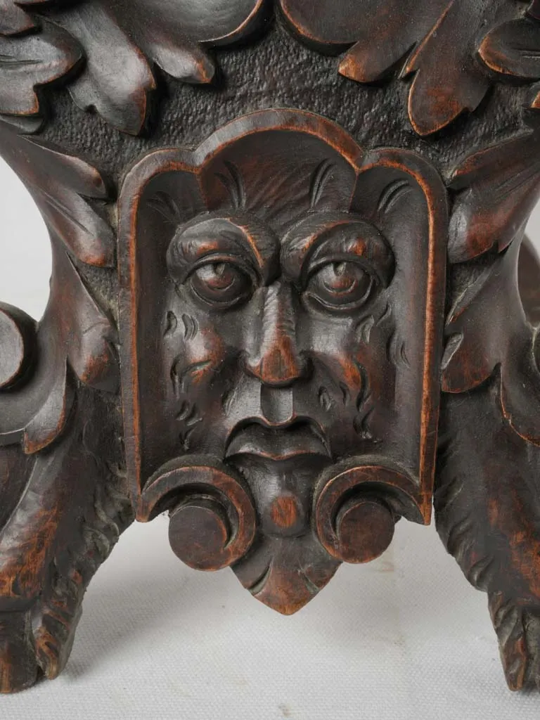 19th-century Italian Carved Walnut Sgabello Hallway Chair