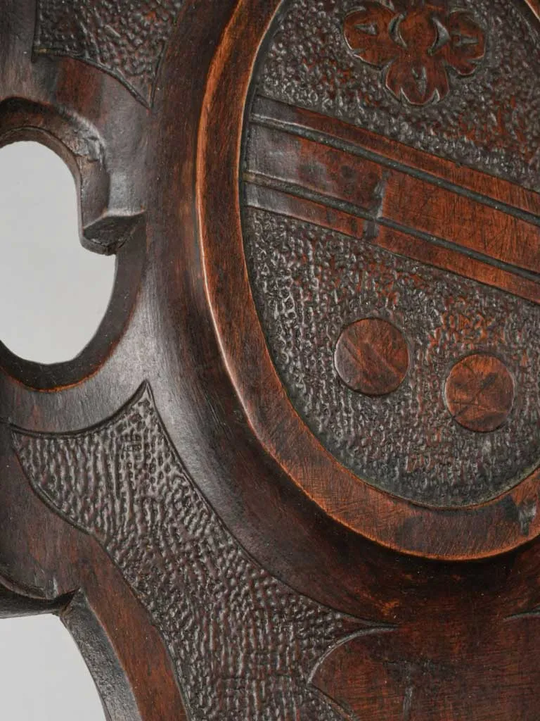 19th-century Italian Carved Walnut Sgabello Hallway Chair