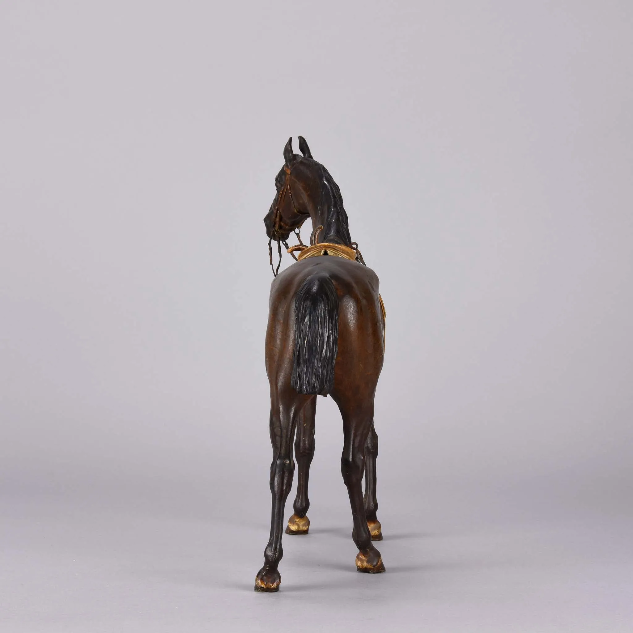 "A Side Saddle Standing Horse" by Franz Bergman