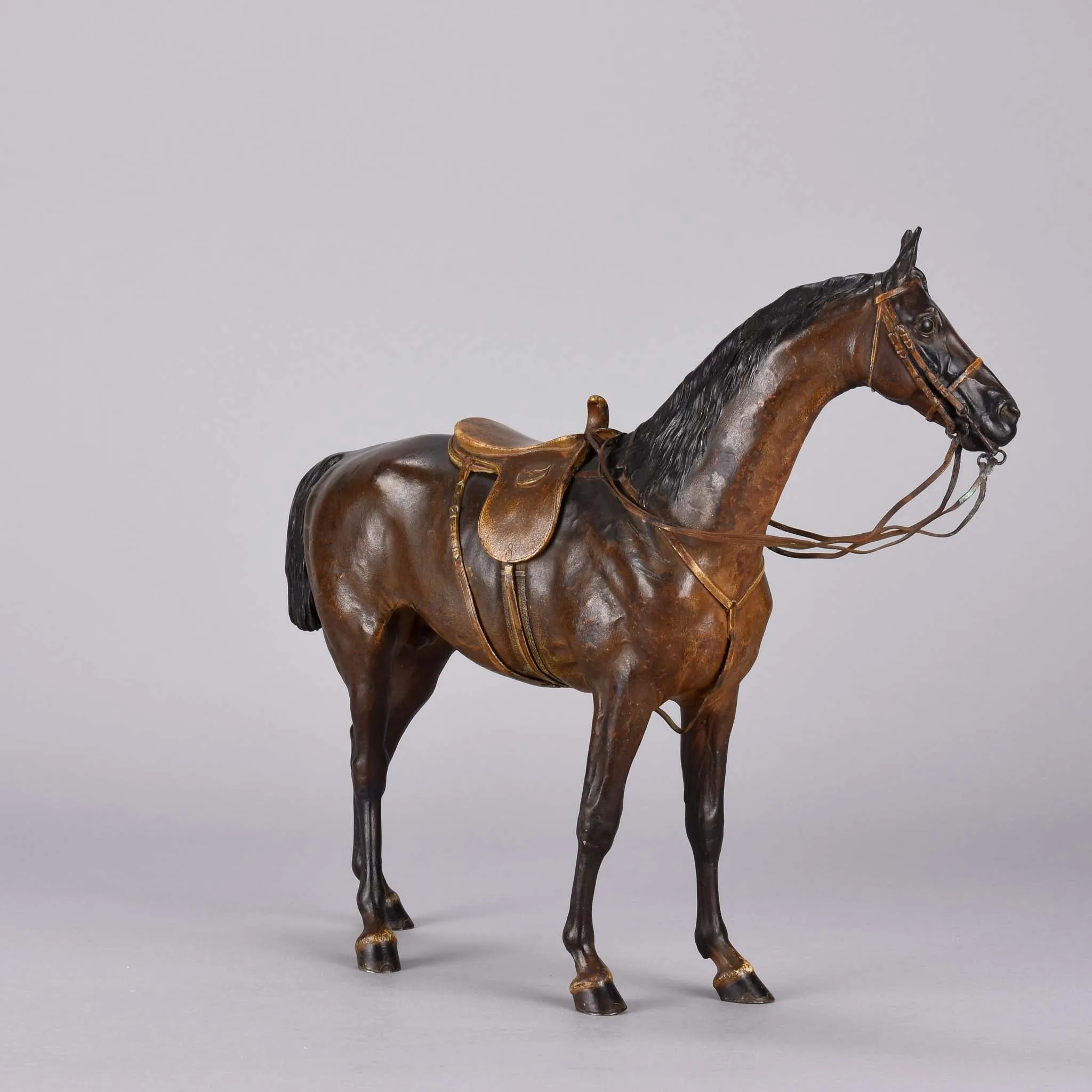 "A Side Saddle Standing Horse" by Franz Bergman