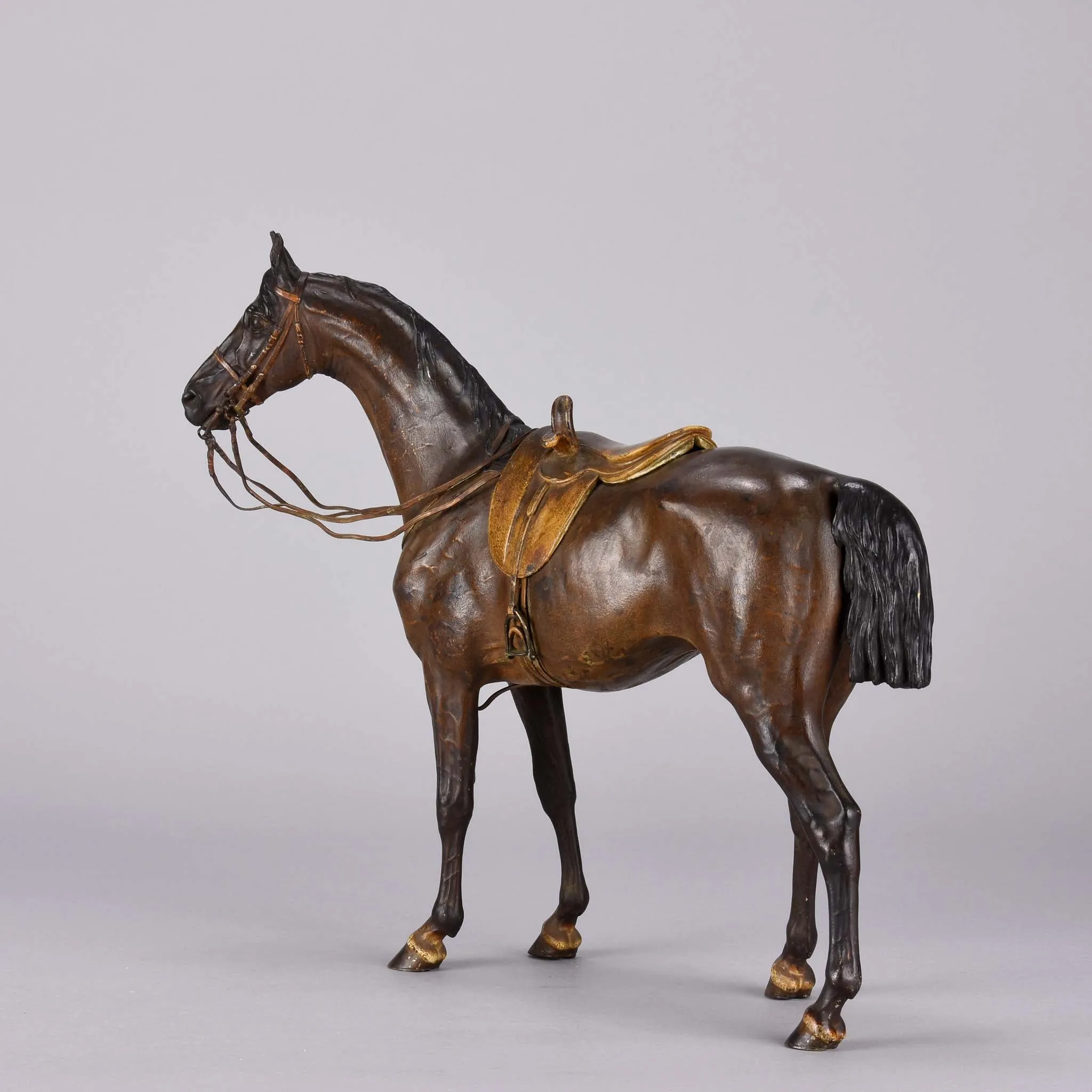 "A Side Saddle Standing Horse" by Franz Bergman