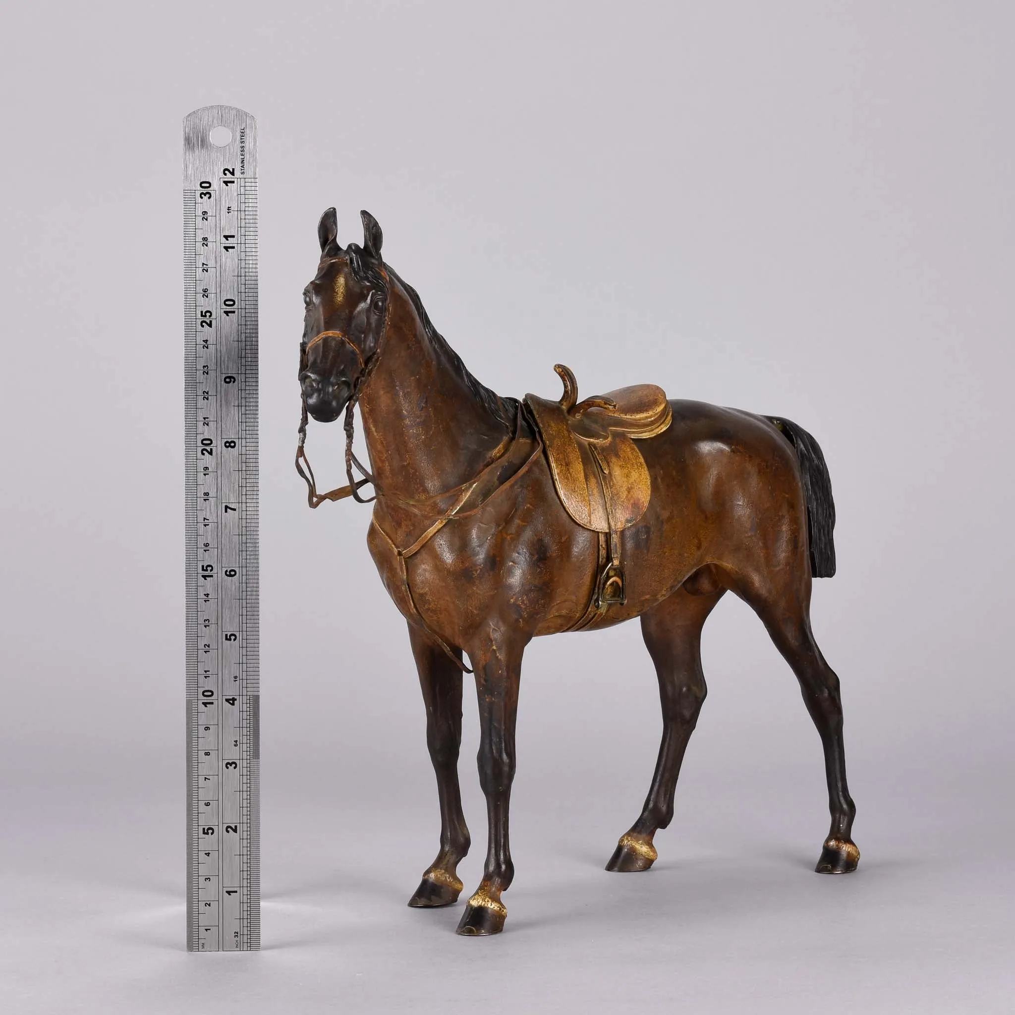 "A Side Saddle Standing Horse" by Franz Bergman
