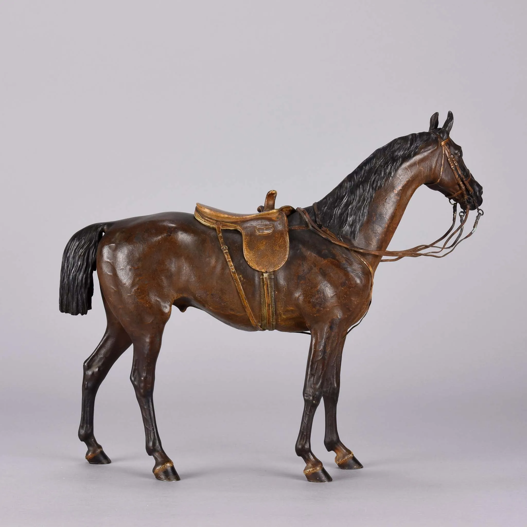 "A Side Saddle Standing Horse" by Franz Bergman