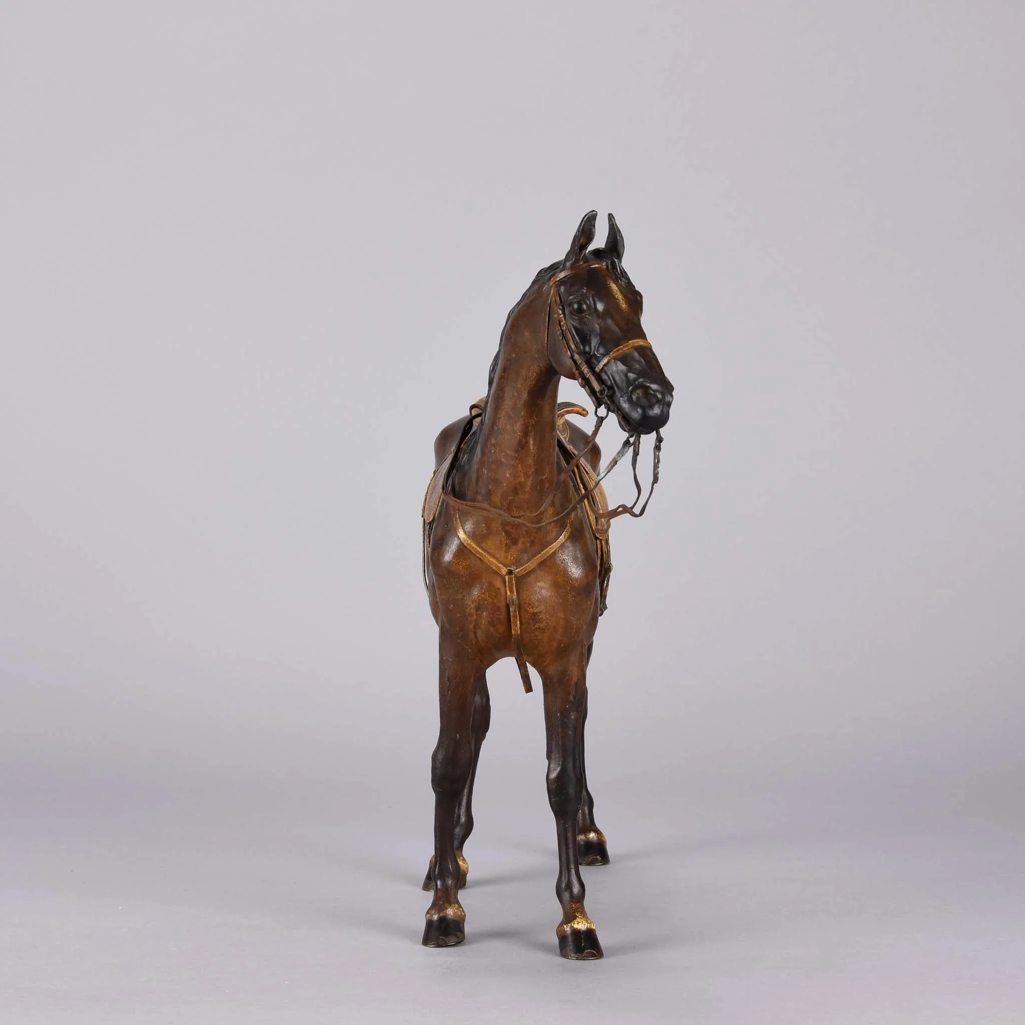 "A Side Saddle Standing Horse" by Franz Bergman