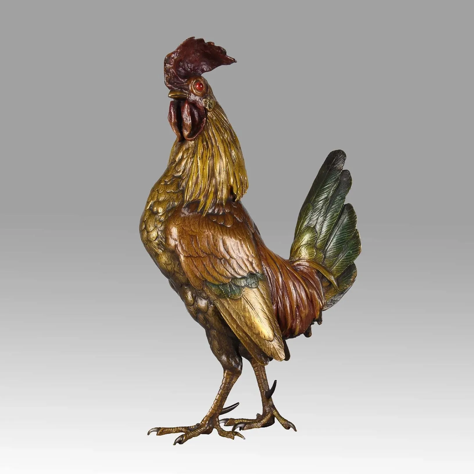 "A Standing Cockerel" by Franz Bergman