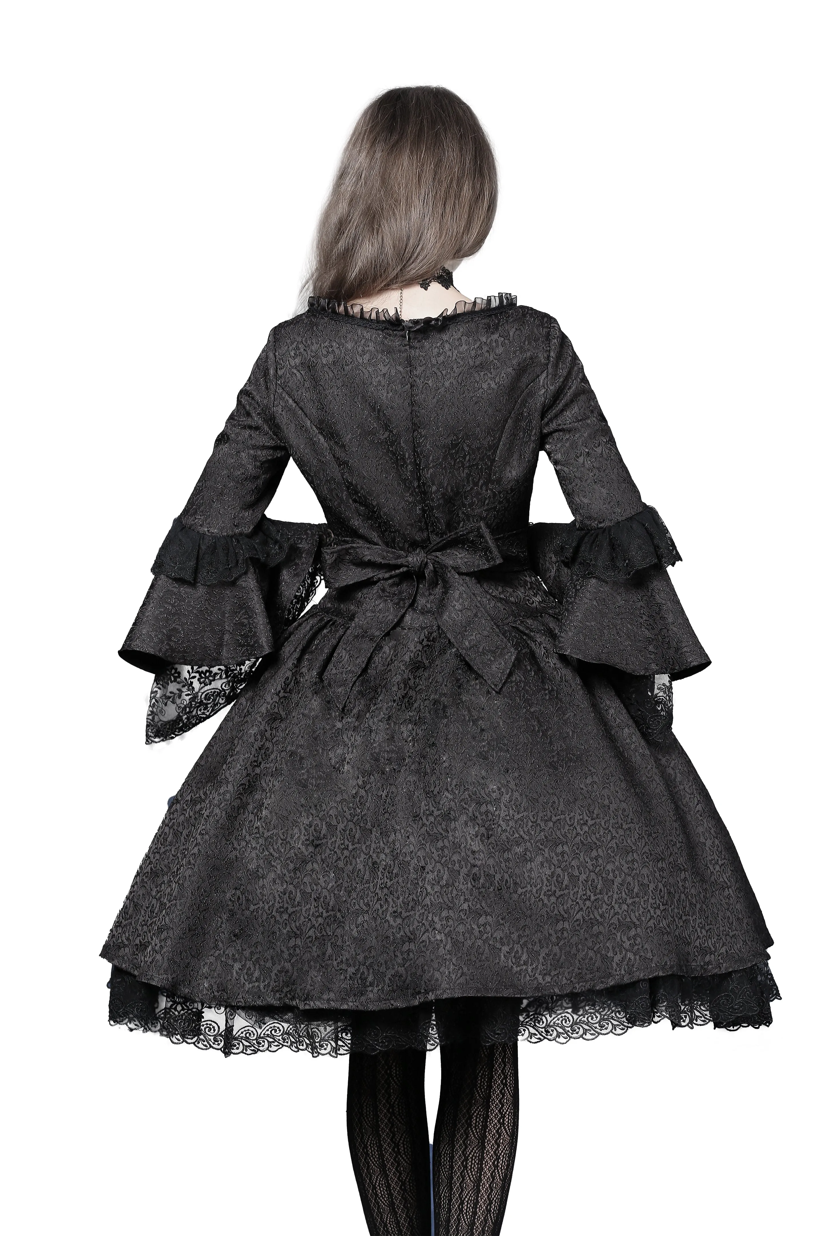Victorian gothic dress with lace flare sleeve （not including petticoat）DW038
