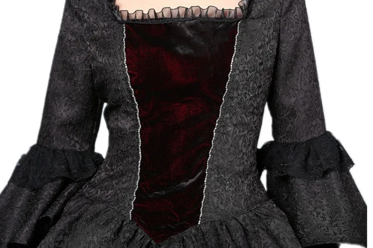 Victorian gothic dress with lace flare sleeve （not including petticoat）DW038