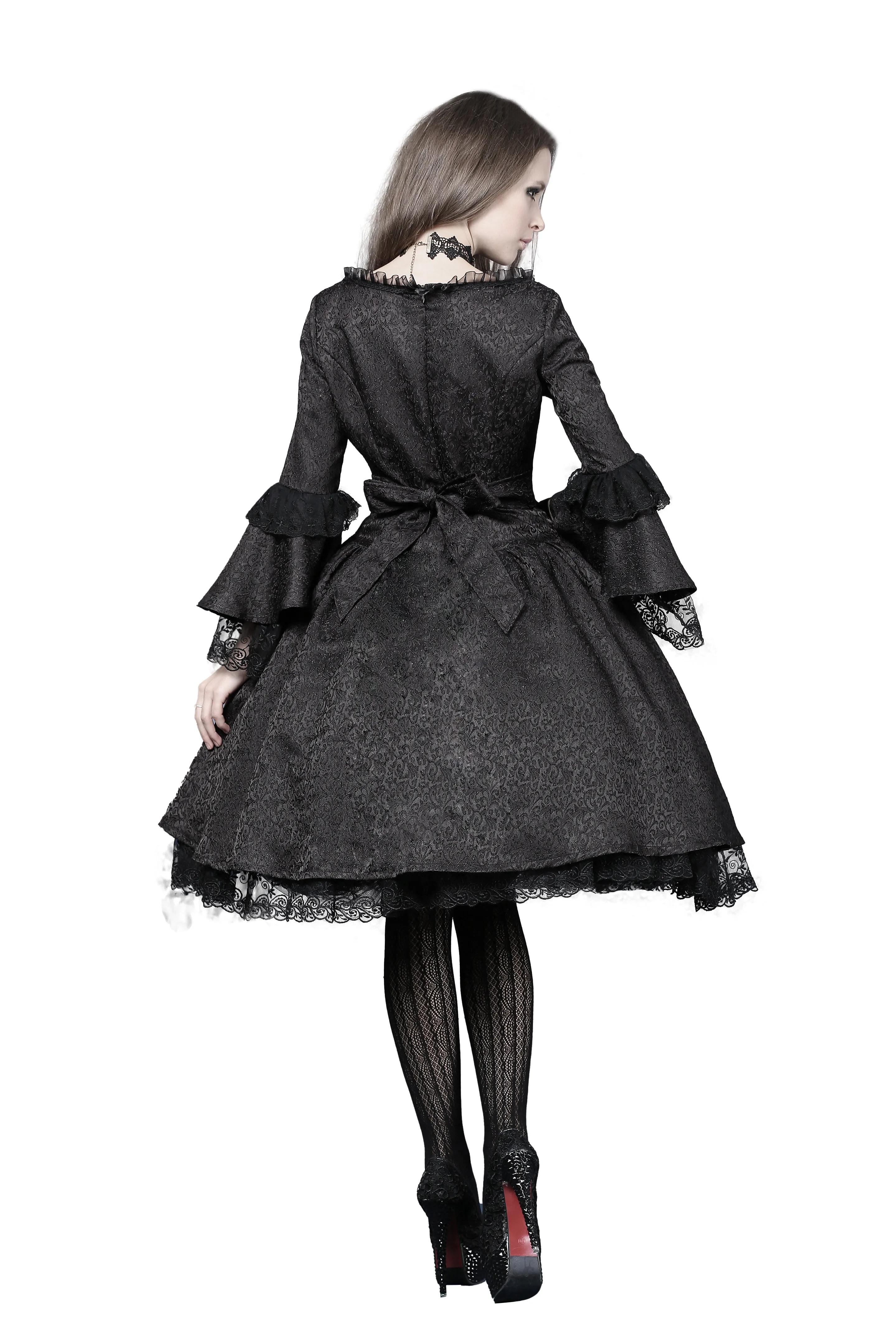 Victorian gothic dress with lace flare sleeve （not including petticoat）DW038